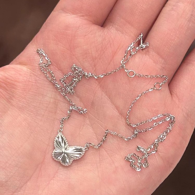 S925-Sterlingsilber-Glücksbringer-Halskette, kurze Kette