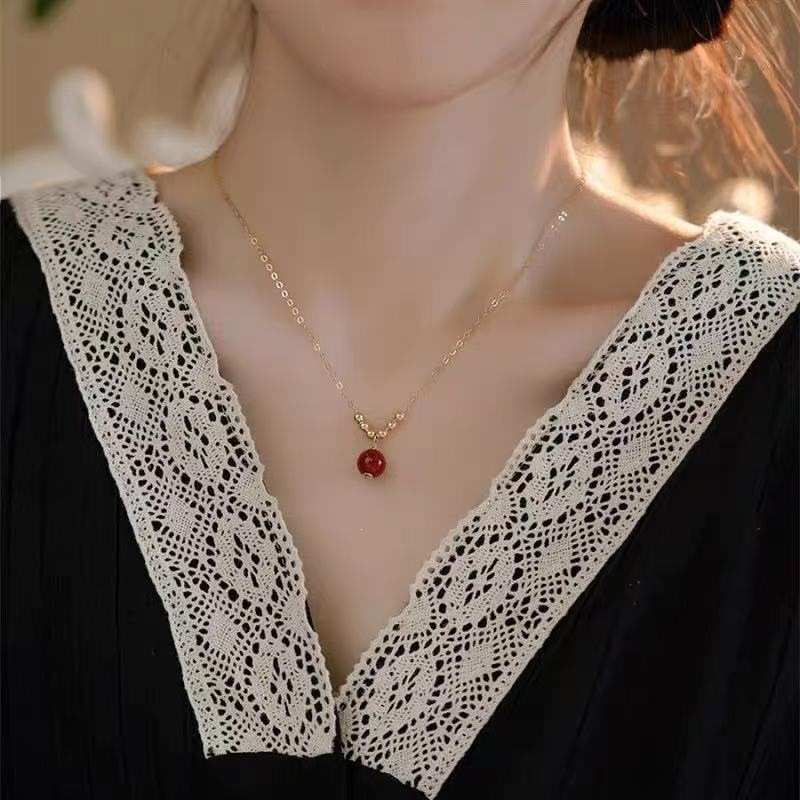 S999 gümüş kalp kolye, zirkon, çöpür zinciri, yaramaz stil tasarım