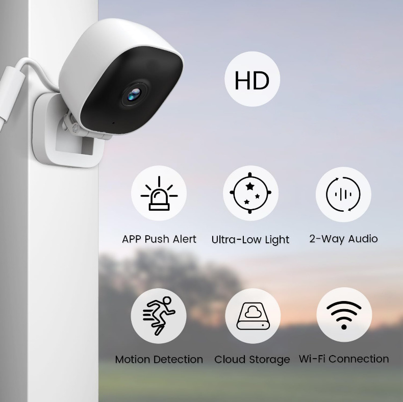 K7 WiFi kamera, fiş tipi, iki yönlü ses, uzaktan