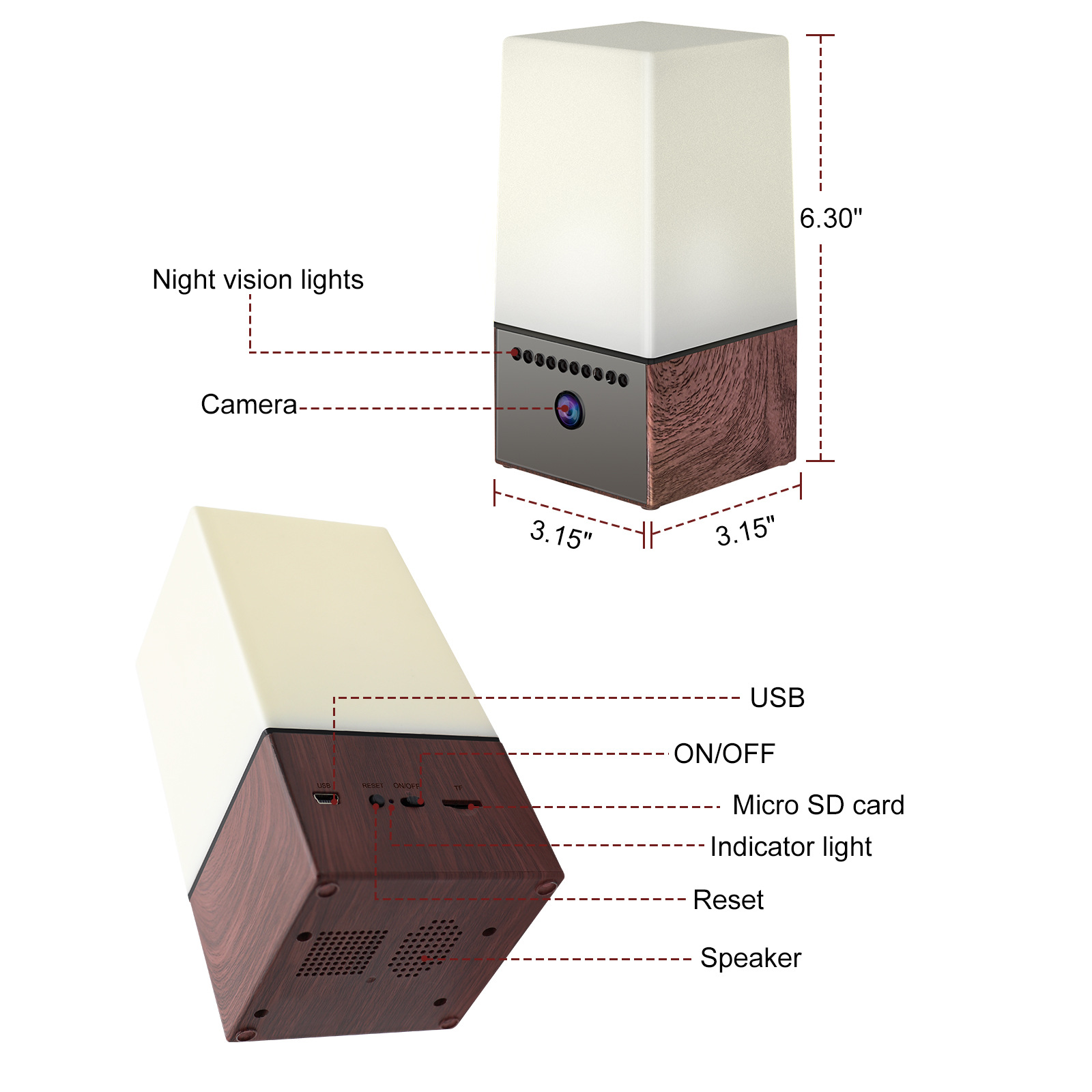 RGB atmosfer ışığı kamera, WiFi, HD, gece görüşü