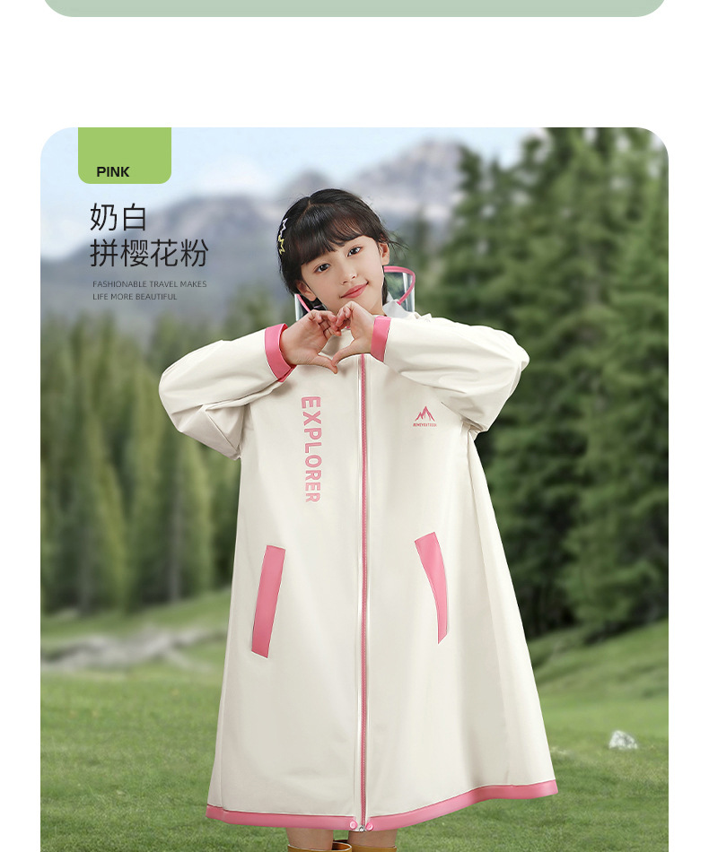 Beimei Children's Raincoat with Backpack Space