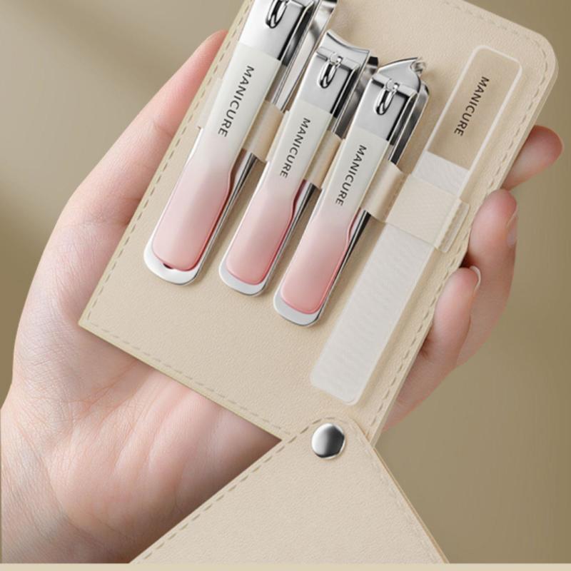 Nail scissors set, 4-piece, gradient color, rotating