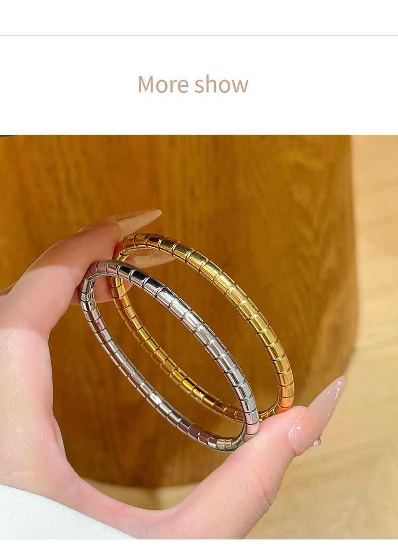 Titanium steel bracelet, silver, non-fading