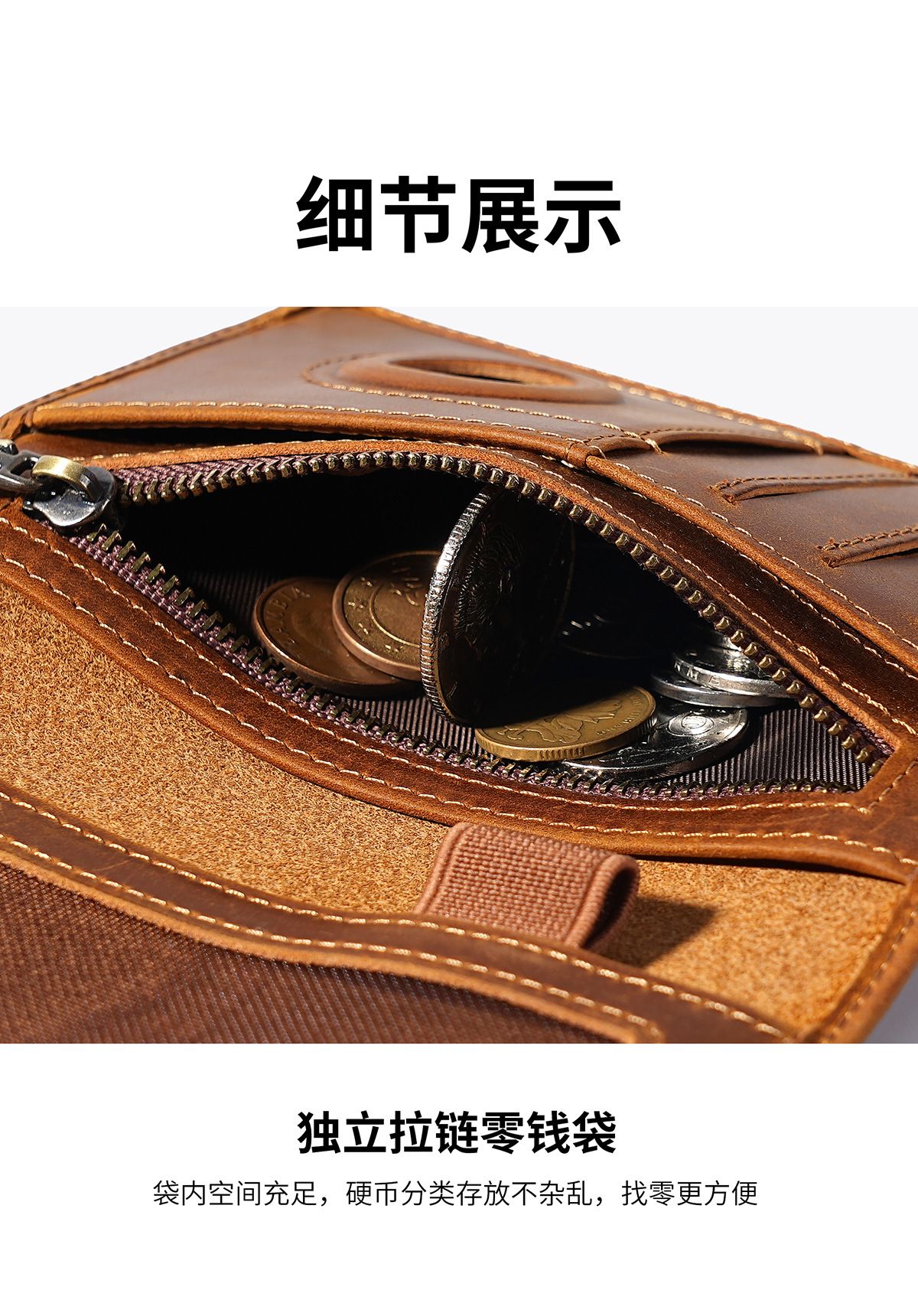 RFID-Reisepassetui, Vintage Crazy Horse Leder, Echtleder