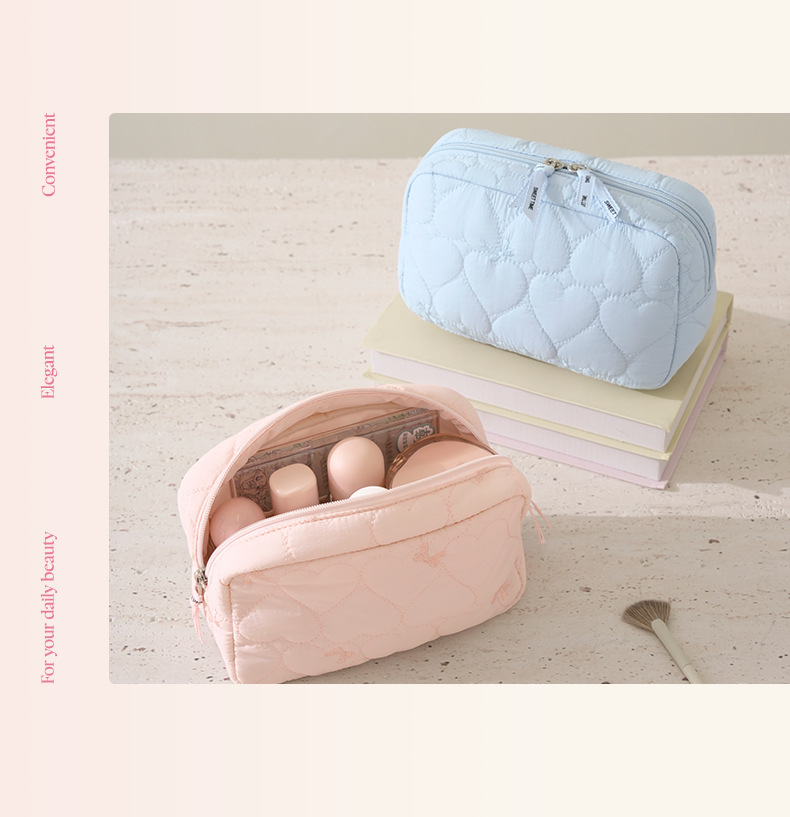 Portable makeup bag with butterfly bow design