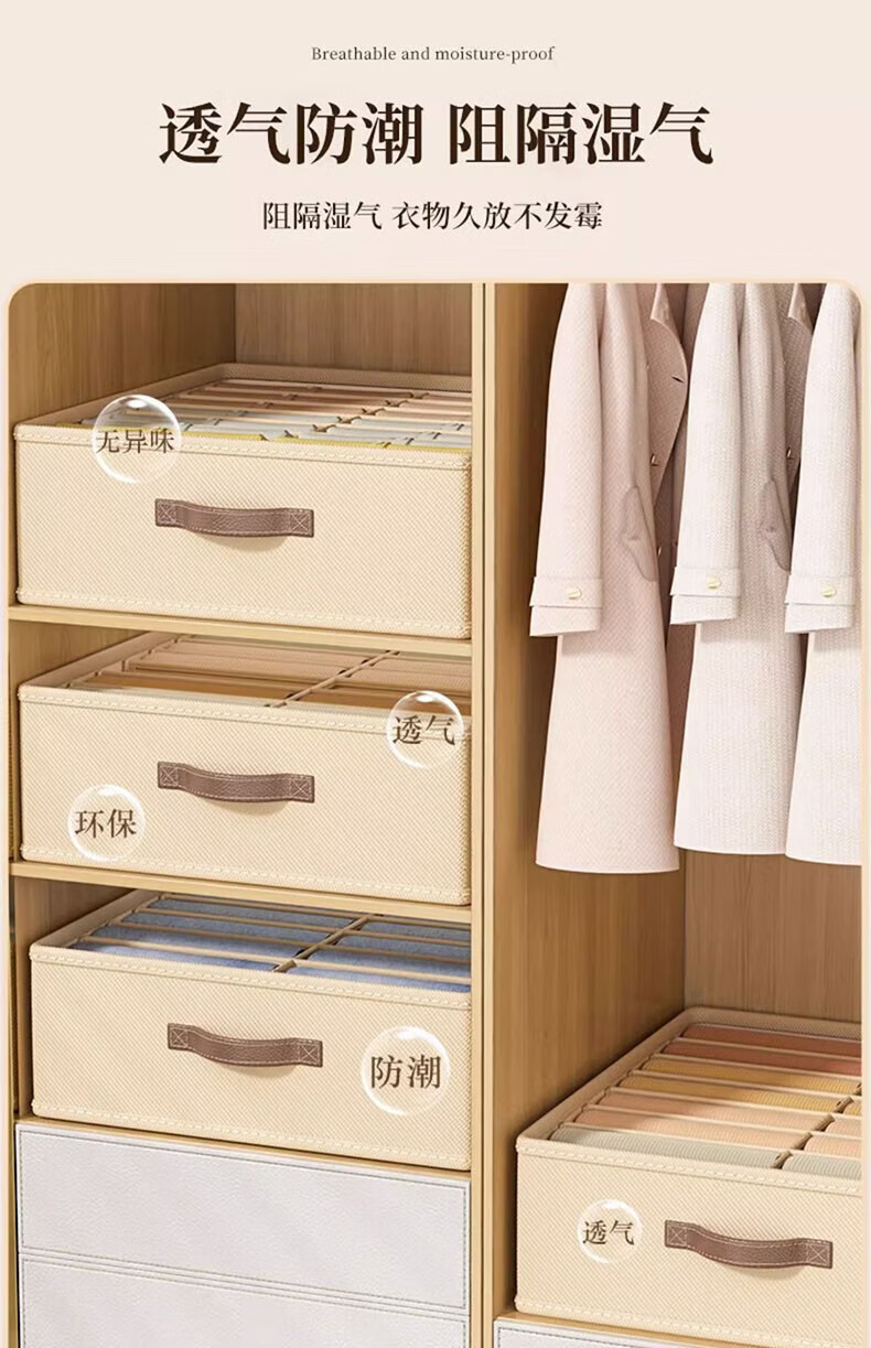 Foldable Double-Row Pants Storage Box