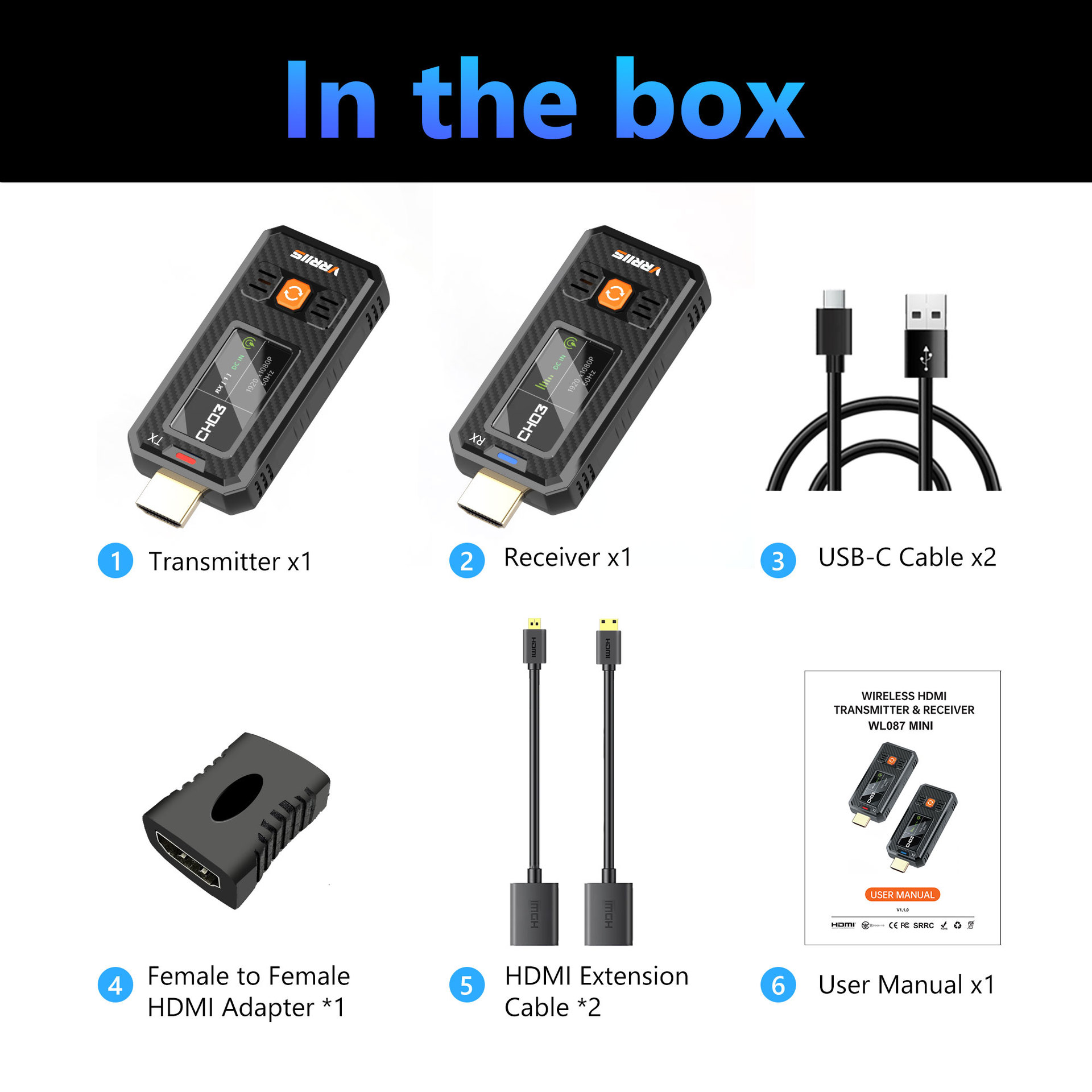 HDMI Wireless Extender mit 1080P HD Video und Bildschirmspiegelung