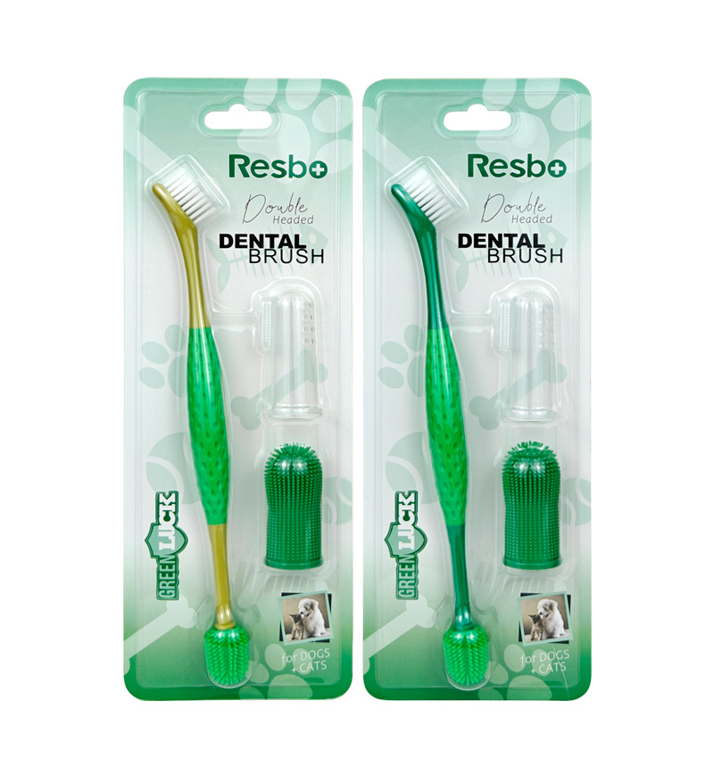 Pet toothbrush set for dogs and cats