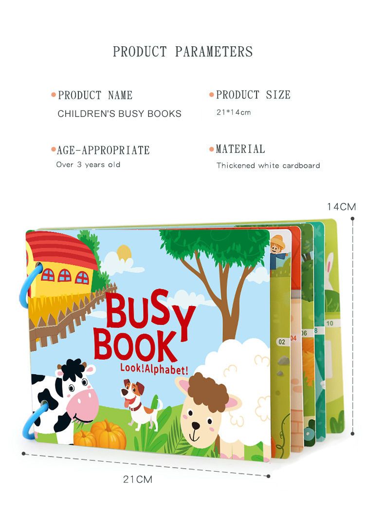 Children's quiet book with sticker activities early learning book