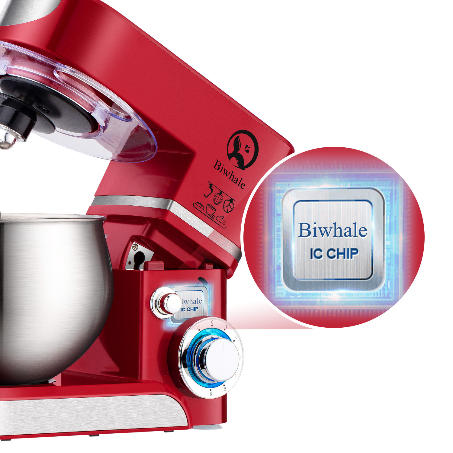 Multifunktionaler Standmixer mit Teigkneter und Eierschläger