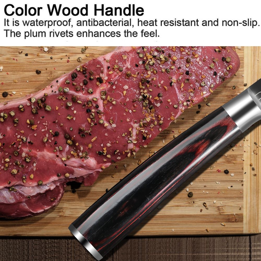 Steak bıçağı seti, 4CR13 çelik, damask desen, 2 parça