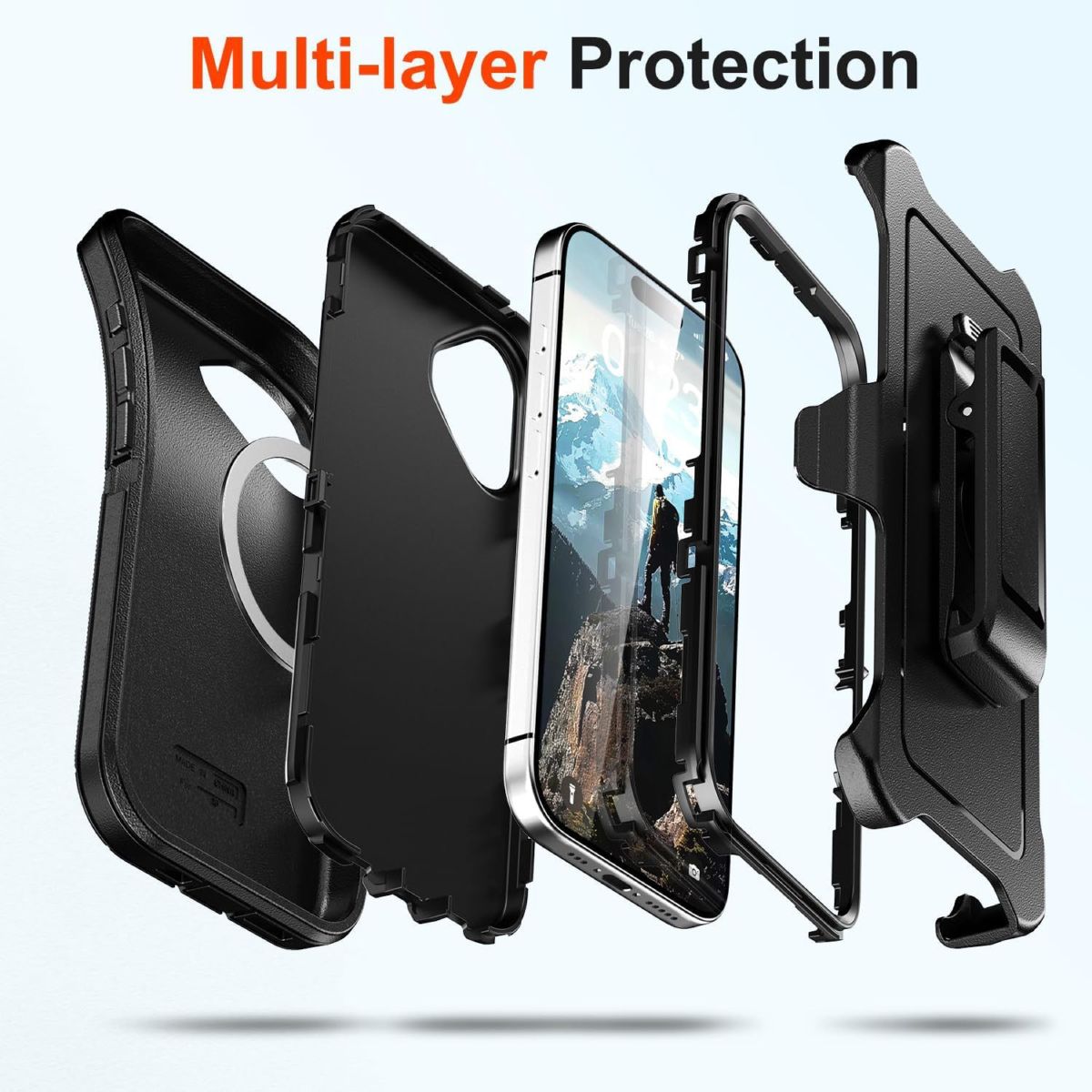 iPhone 18 Pro Max three-proof magnetic case, neutral colors