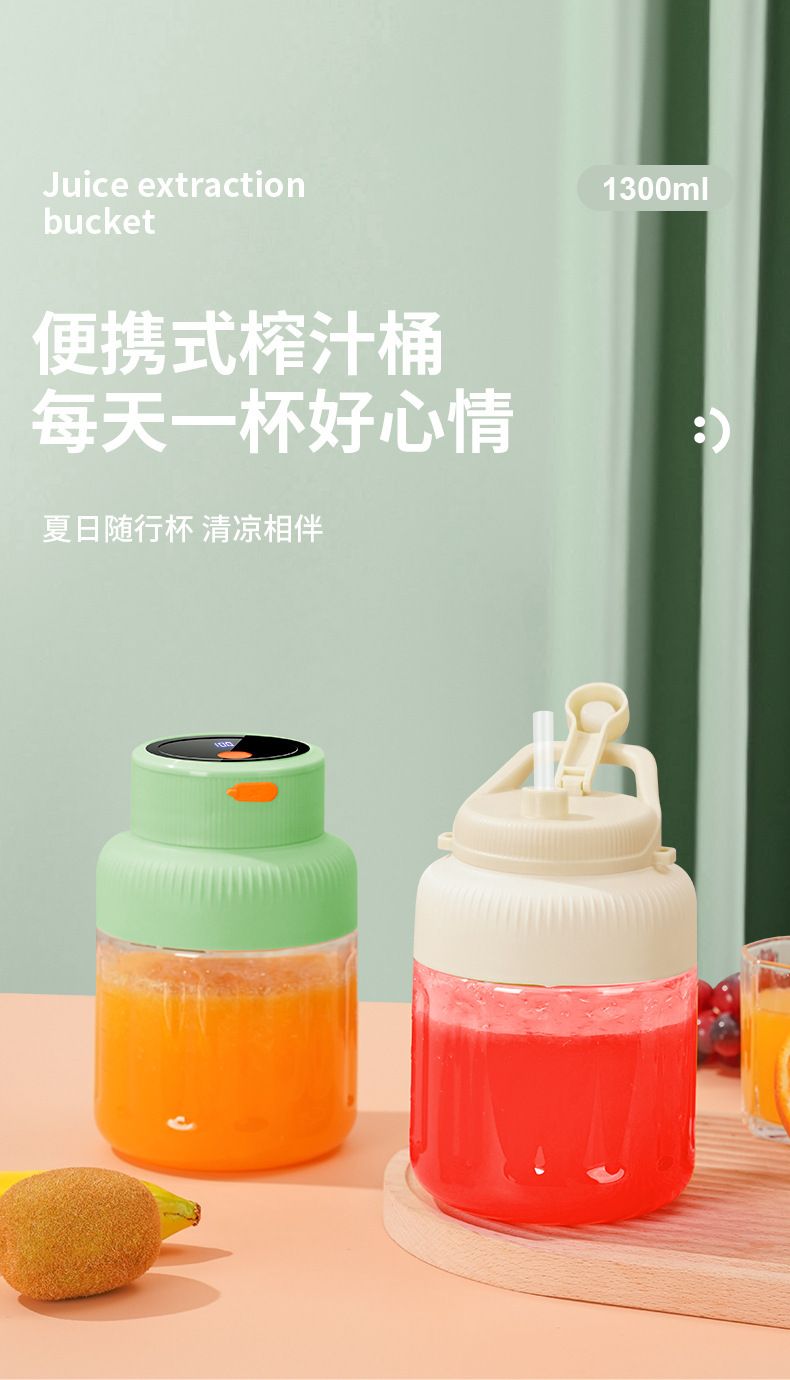 Portable rechargeable fruit juicer with large capacity