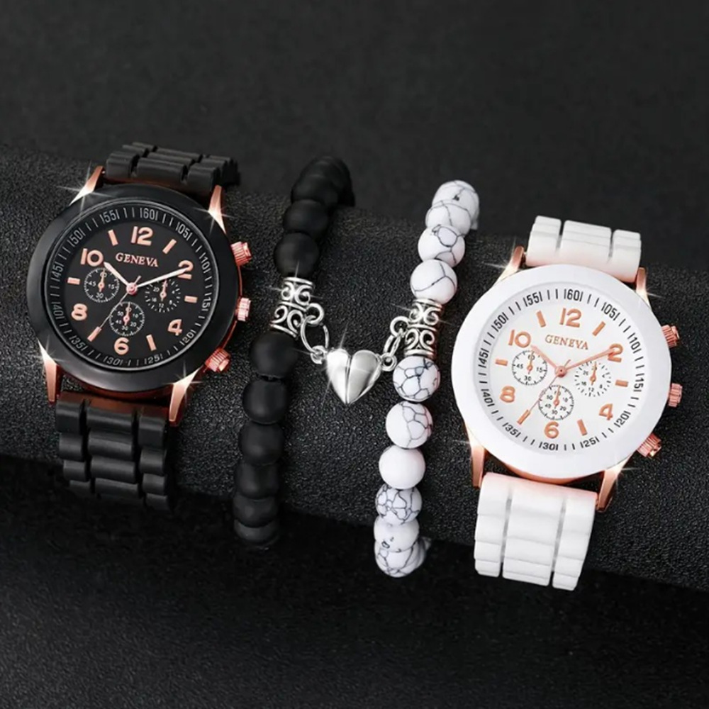 Damen-Quarzuhr mit Silikonarmband, koreanischer Stil, schlichtes Design