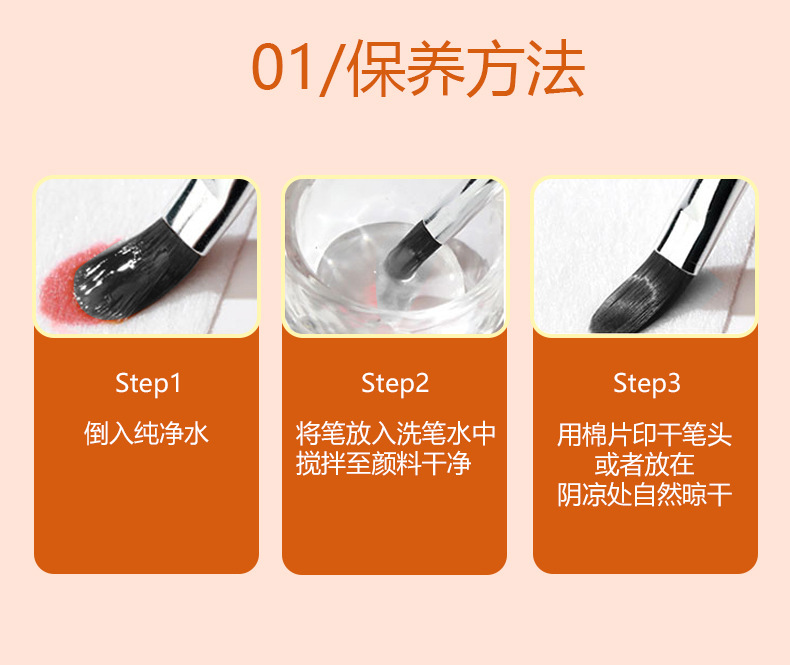 6-Piece Acrylic Paint Brush Set Nylon Bristles