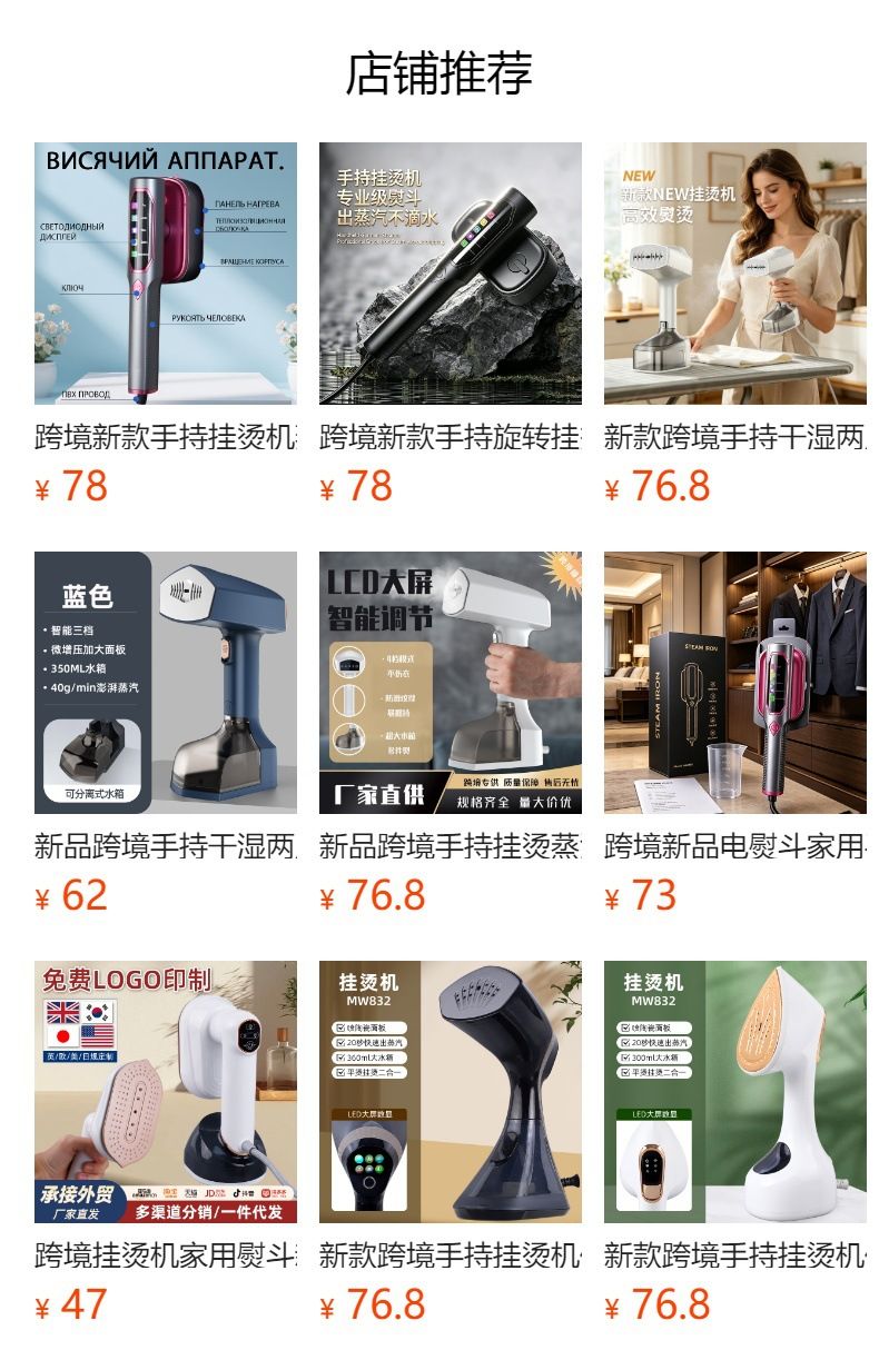 Hanging steam garment steamer, portable, 2-in-1 function