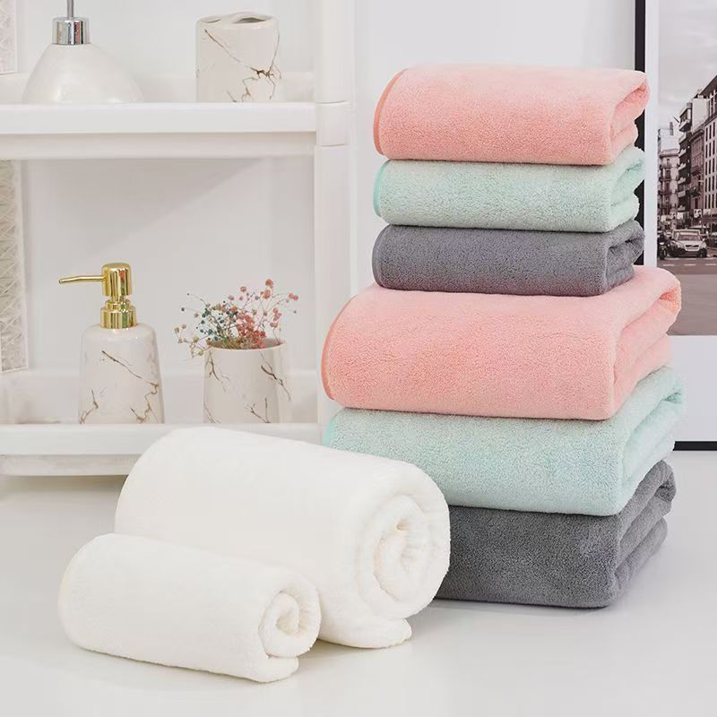 Mercan kadife banyo havlusu, kalın ve yumuşak