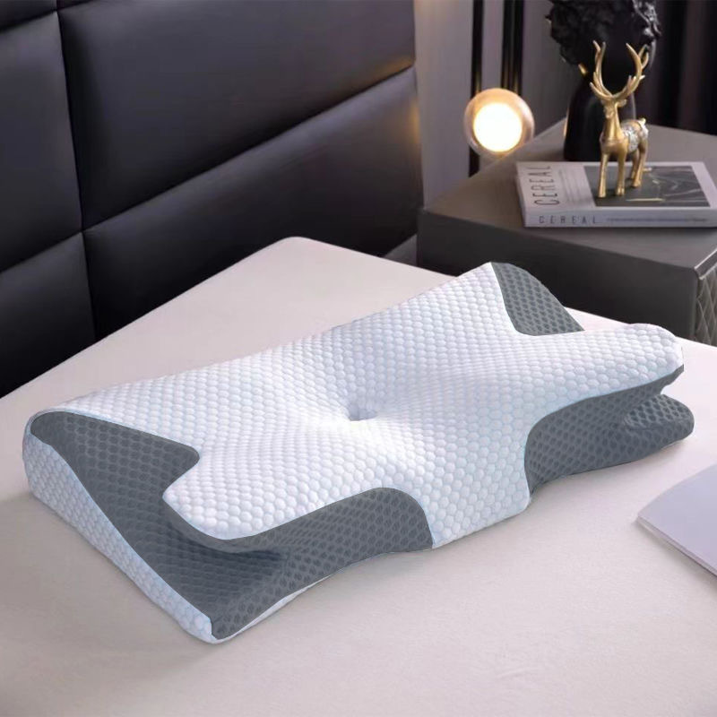 Memory foam neck pillow with orthopedic cervical support