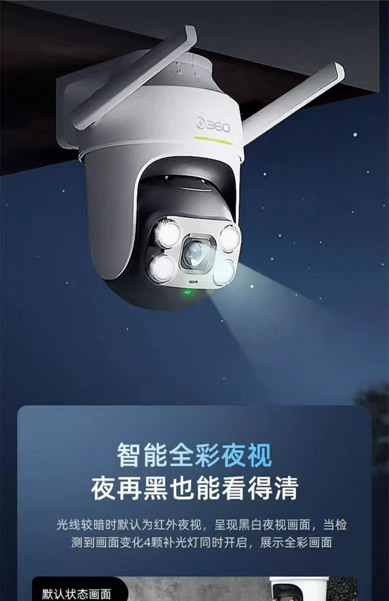 360 Kamera 6Pro, 4 Megapixel, kabellos, Nachtsicht, wasserdicht