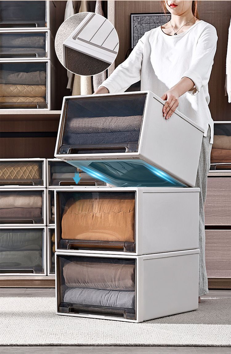 Storage box with drawers, multi-layer, transparent plastic