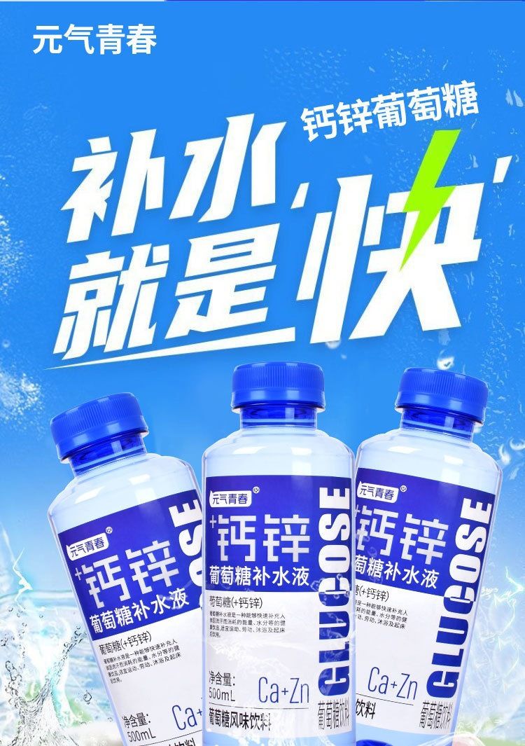 Glukose-Sportgetränk 500ml mit Kalzium und Zink, 12er-Karton