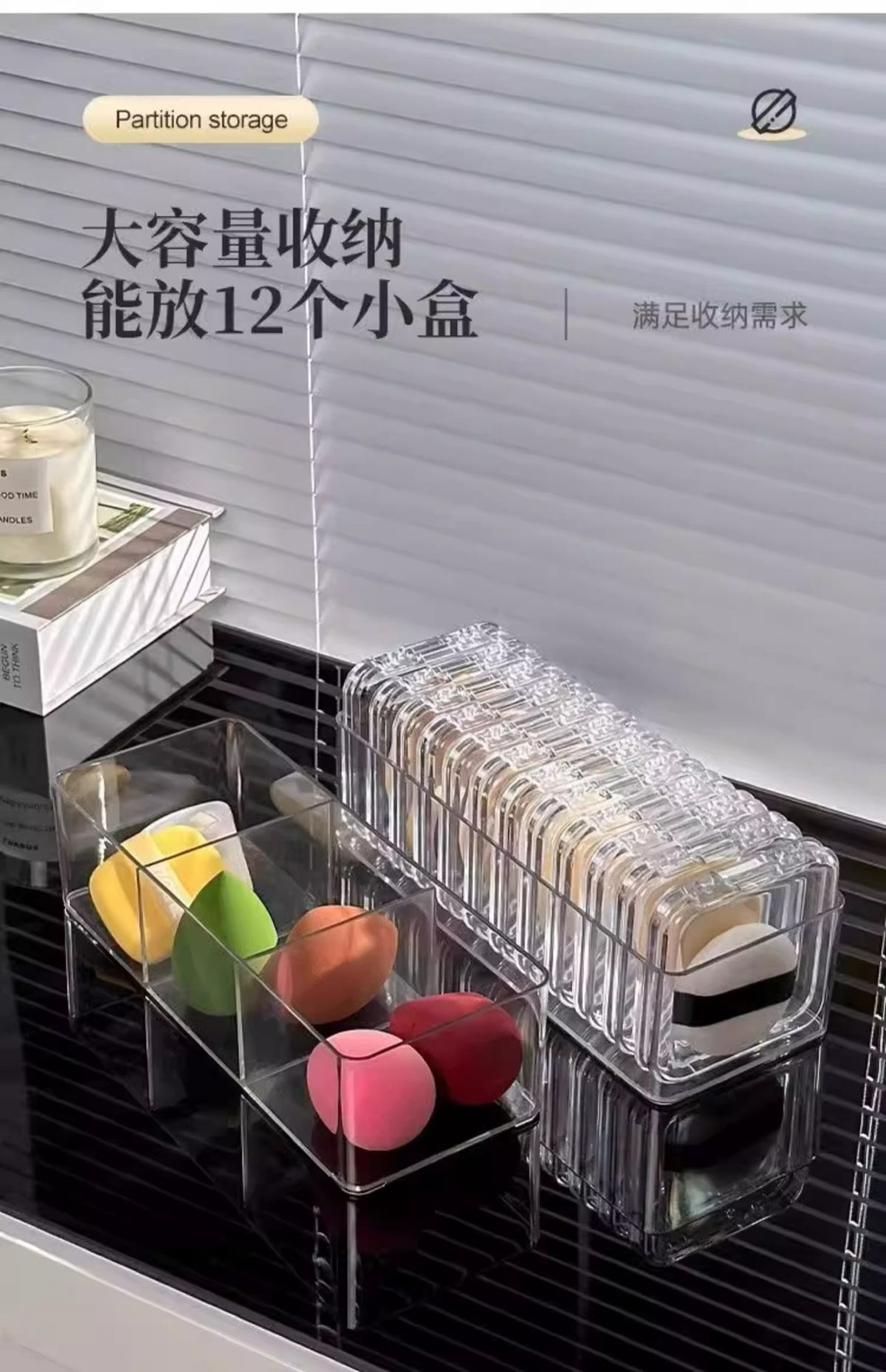 Tragbare Puderdose transparent tragbar