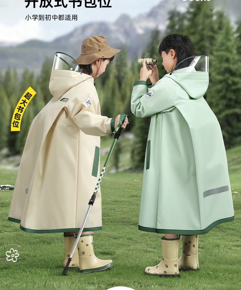 Beimei Children's Raincoat with Backpack Space