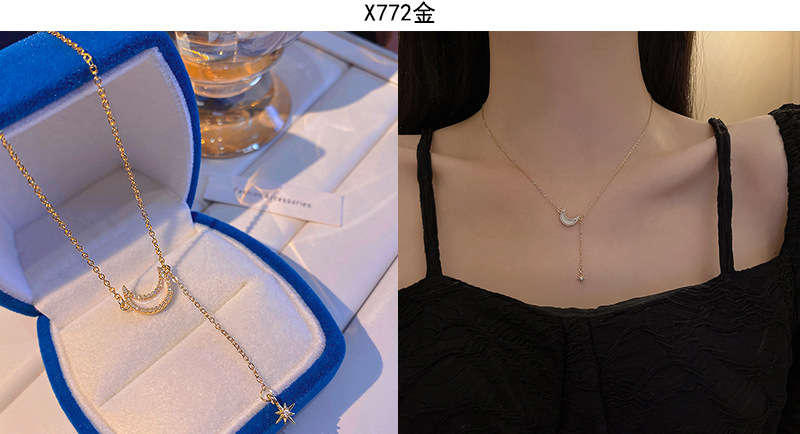 Titangold Damenkette mit Perlenkette