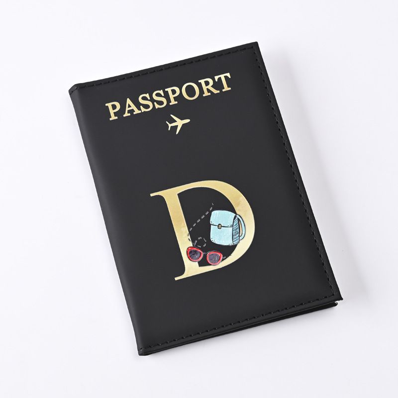 现货批发字母设计皮革护照套pu皮质护照夹passport护照包