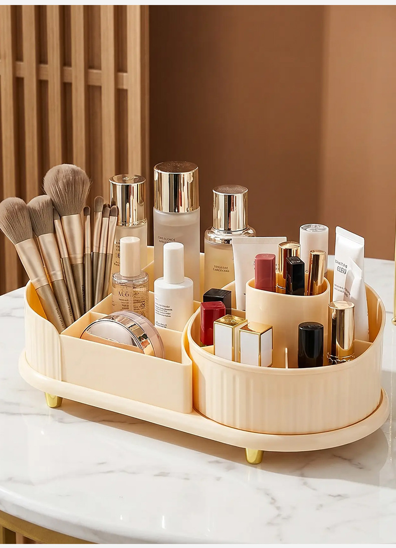 Rotating cosmetic storage organizer