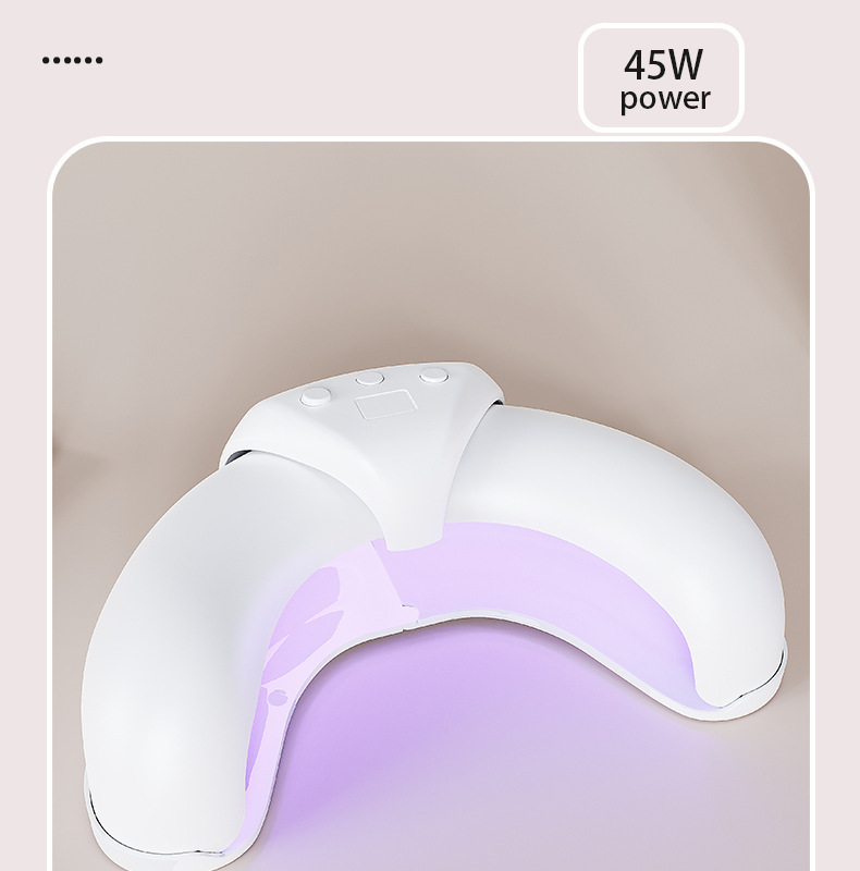 Manicure LED lamp mini foldable, nail dryer with UV-C phototherapy