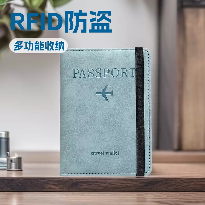 Sınır ötesi popüler deri kılıf pasaport tutucu hazır pu deri RFID pasaport çantası çok fonksiyonlu SIM kart belge çantası