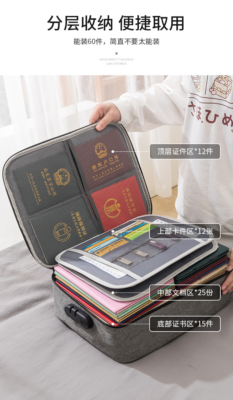 Travel document organizer waterproof passport holder