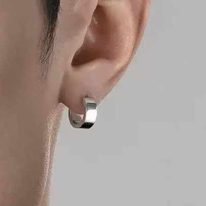 耳环男士素圈耳扣美式耳钉轻奢小众耳圈简约耳饰痞帅高级感耳饰男