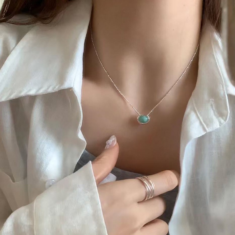 S999 gümüş kalp kolye, zirkon, çöpür zinciri, yaramaz stil tasarım