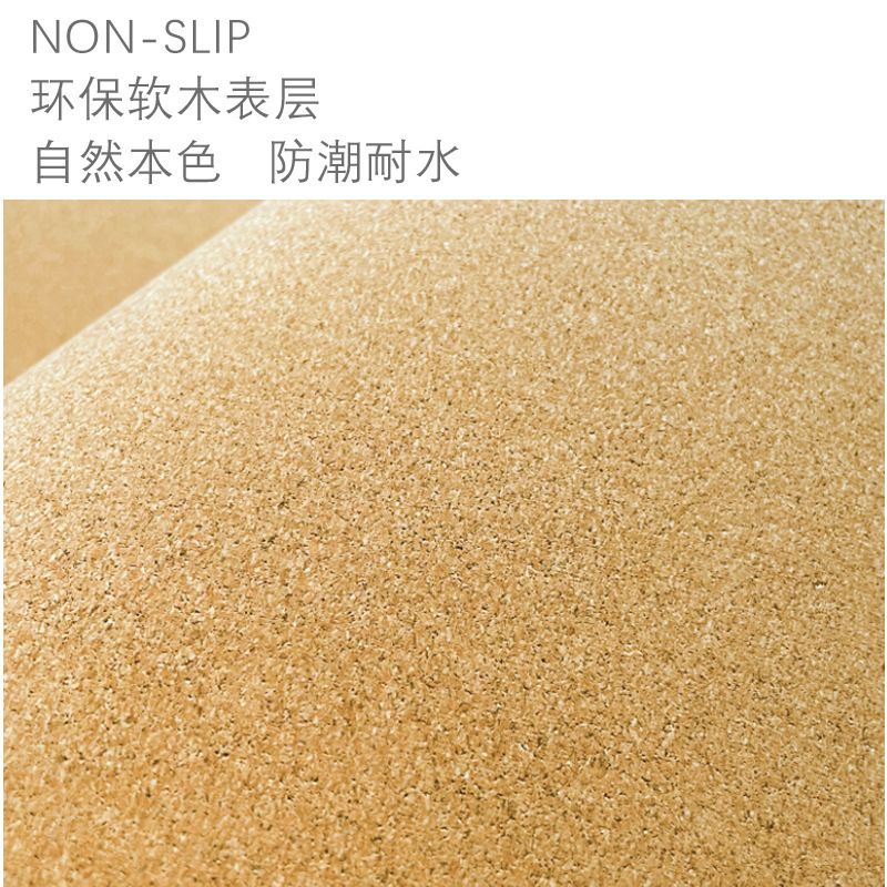 Yoga mat, 183x68cm, natural rubber, cork surface, silent