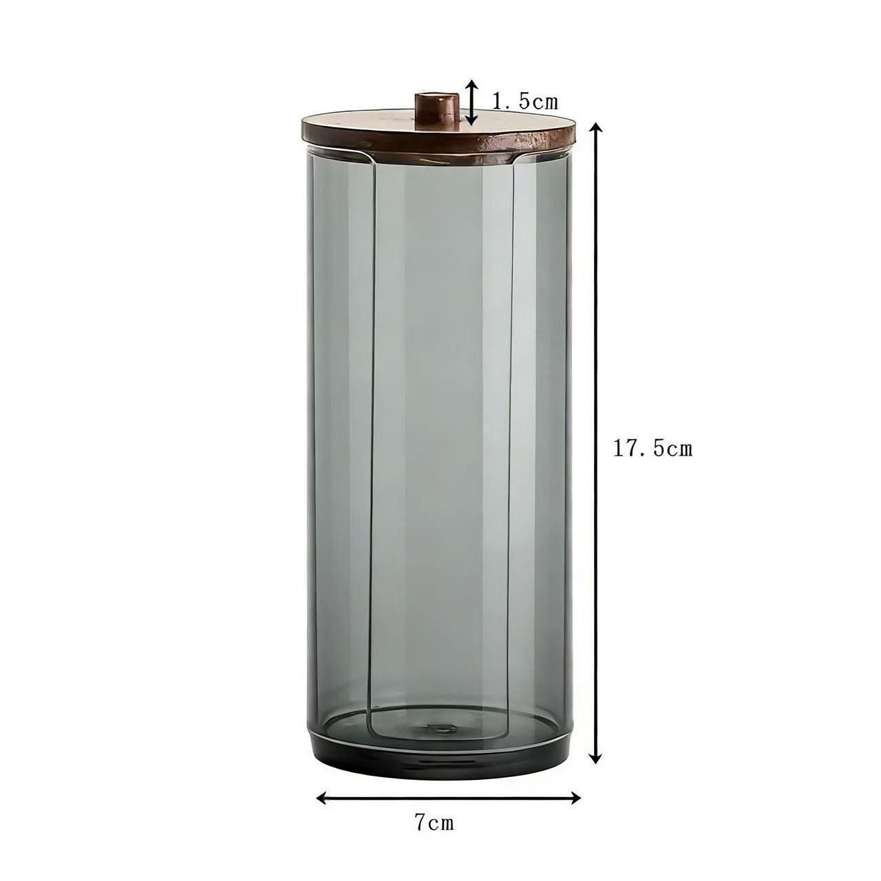 Acrylic Cotton Swab Storage Box, Transparent Gray Stackable Cosmetics Organizer