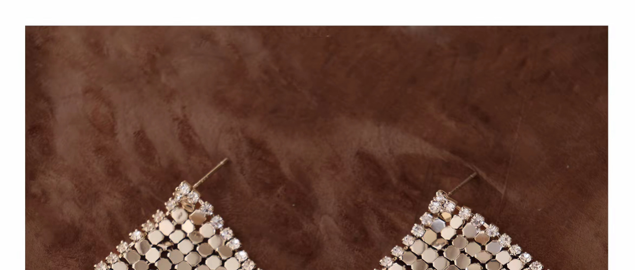 Diamond zircon tassel earrings, French vintage style