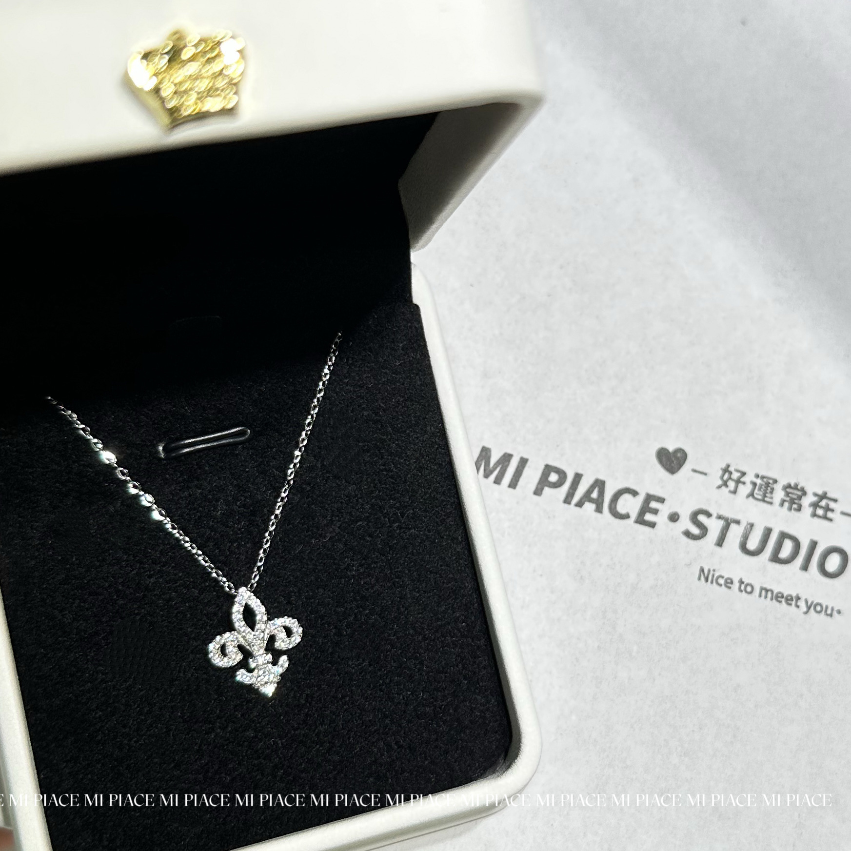 S925 silver peony necklace with zircon, clavicle chain