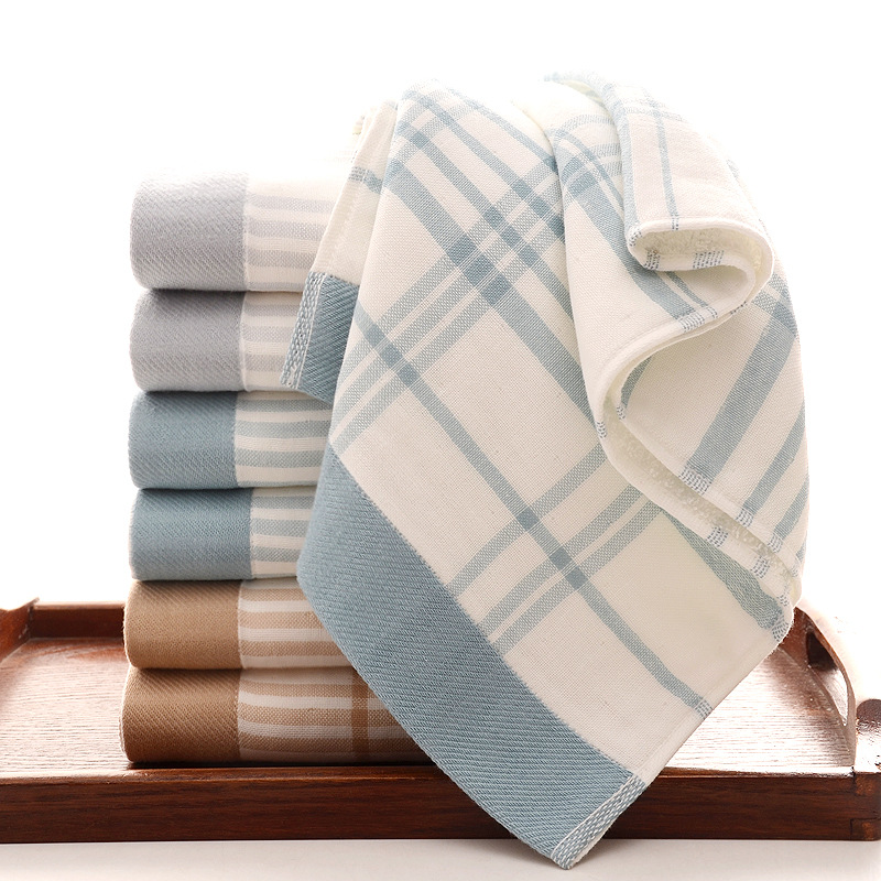 Gaoyang pure cotton checkered towel set, adult