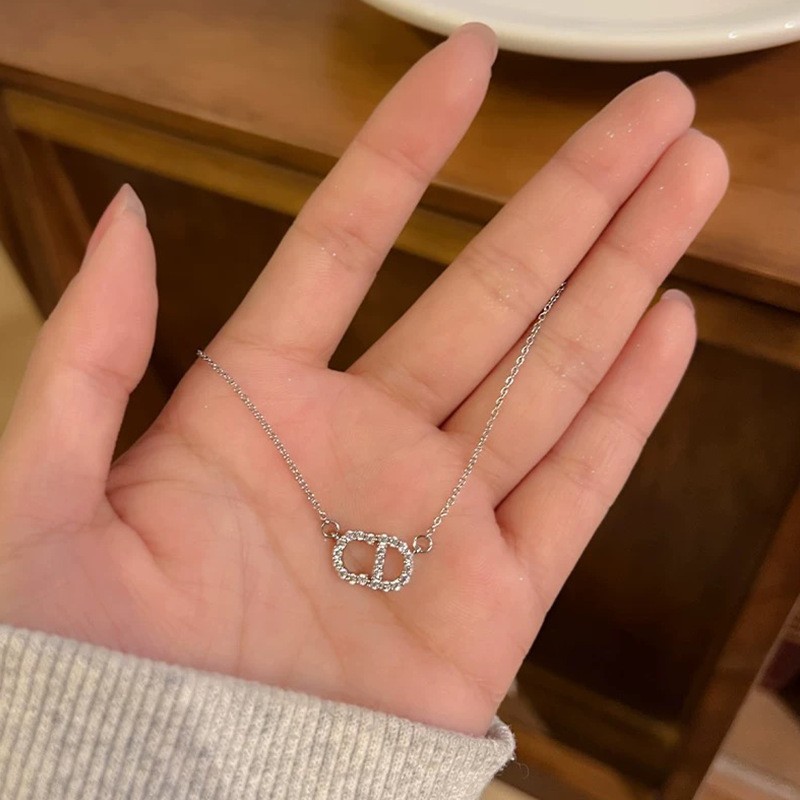 S999 Sterlingsilber Halskette Damen Zirkonia Schlüsselbein-Kette