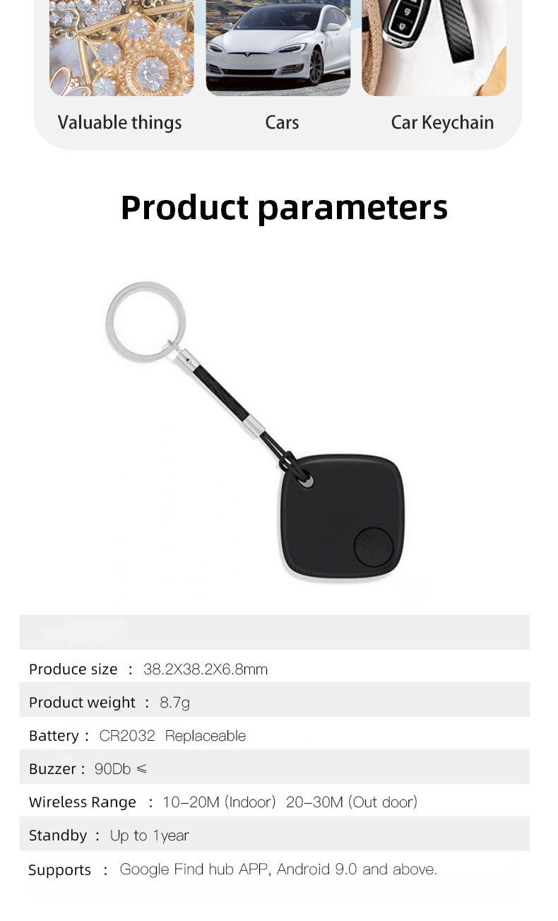 Find Device Android Ortungssystem kabelloses Etikett Schlüsselfinder