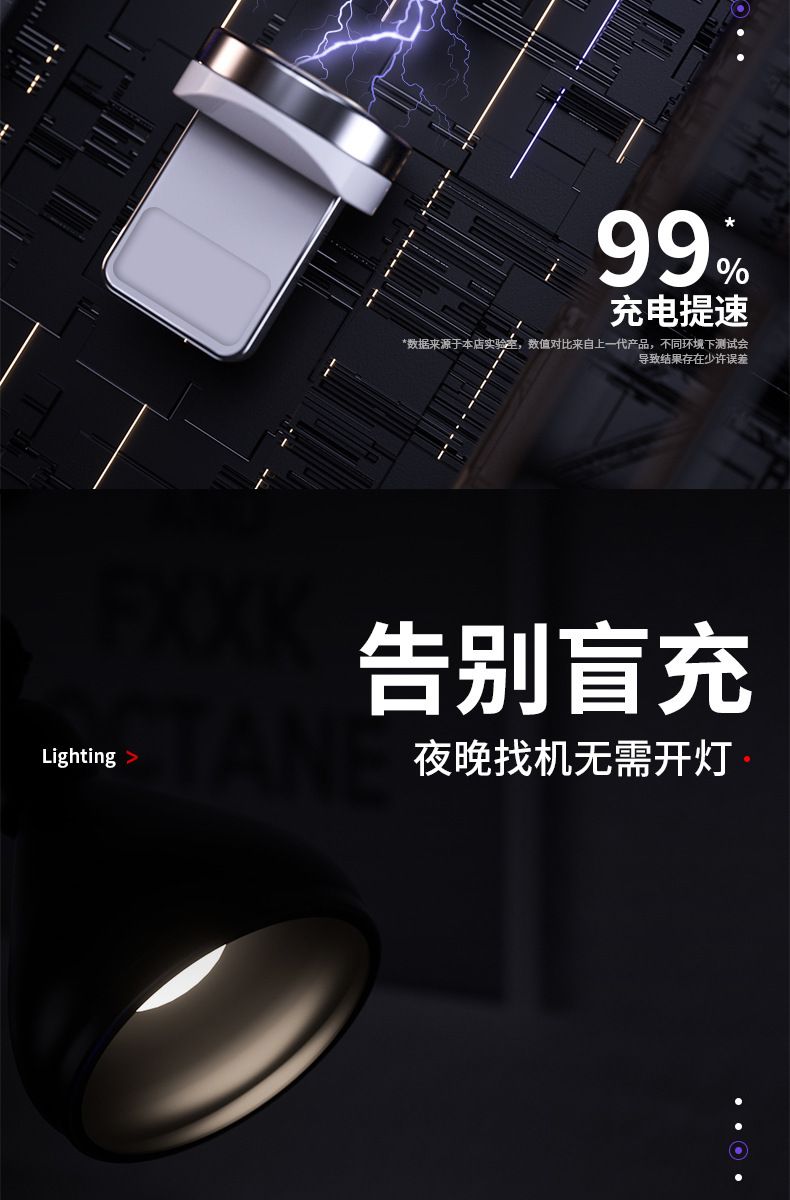 5A süper hızlı şarj manyetik veri kablosu üçü bir arada güçlü mıknatıs kafası Huawei Type-C Apple Android için uygundur
