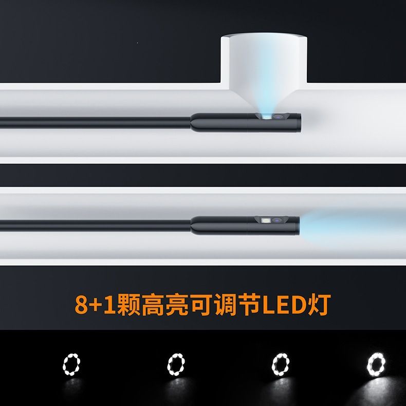 Endoscope 4.3 inch display 8mm dual lens 100m