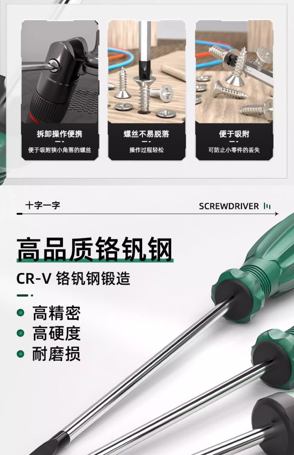 螺丝刀十字一字工业级带强磁性螺丝批工具套装超硬改锥小起子大全
