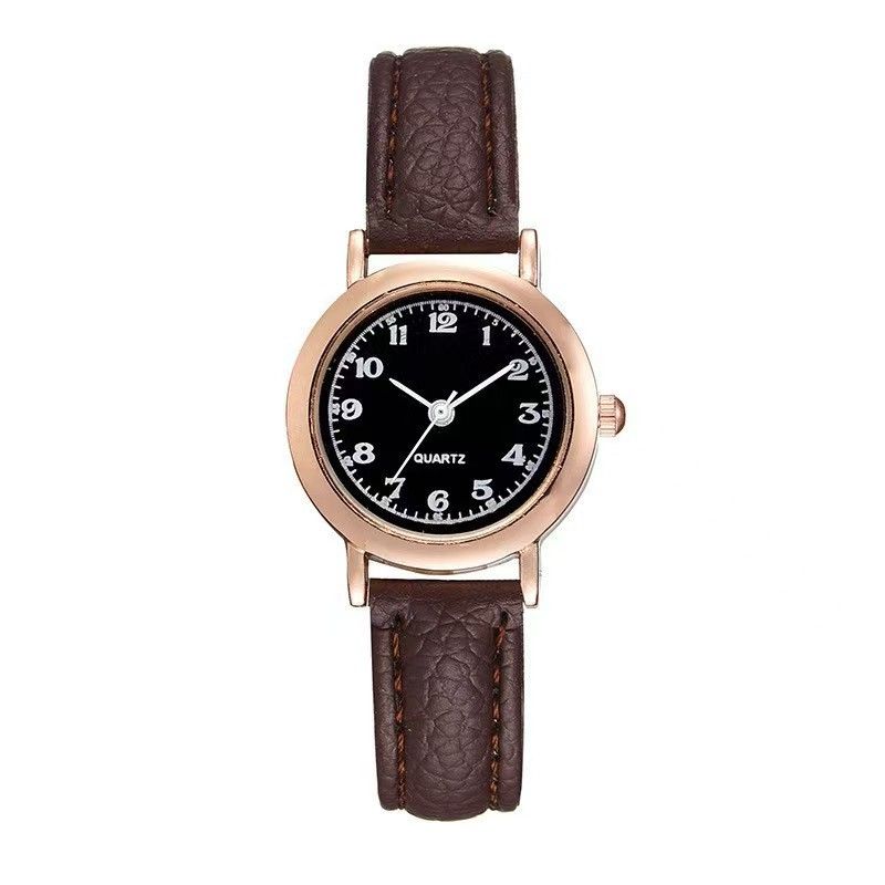 Damen-Armbanduhr, runder Zifferblatt, Quarz, kleine Größe