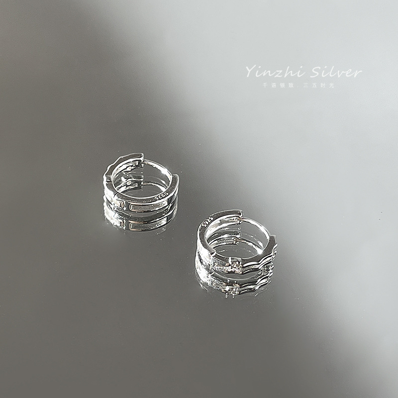 S925 Sterlingsilber Damen-Ohrringe minimalistische Ohrringe