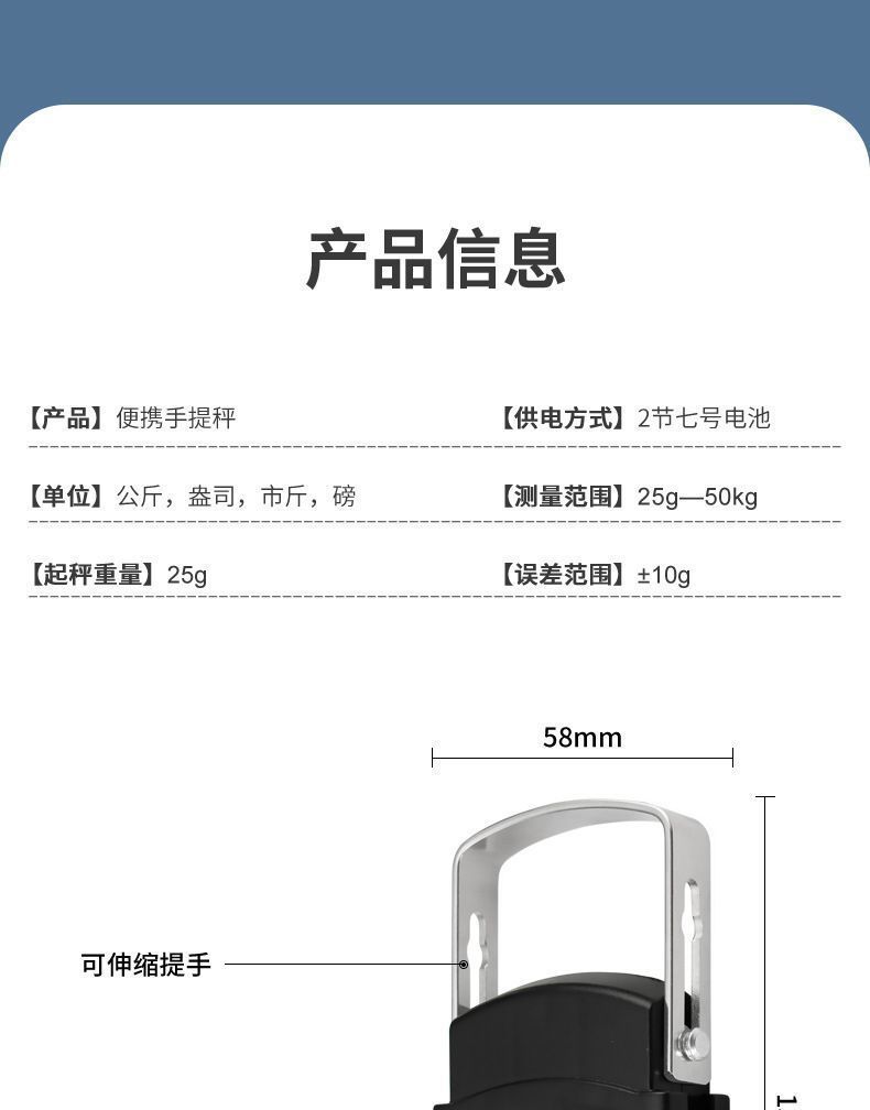 Portable Fishing Scale, Electronic Hook Scale, Food Weighing