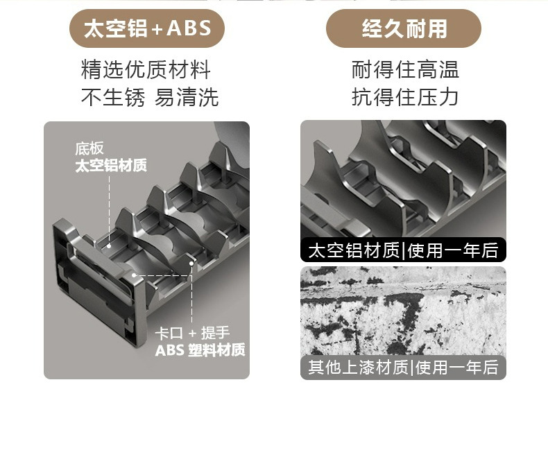 Gun gray kitchen drawer organizer with dish rack and cutlery divider