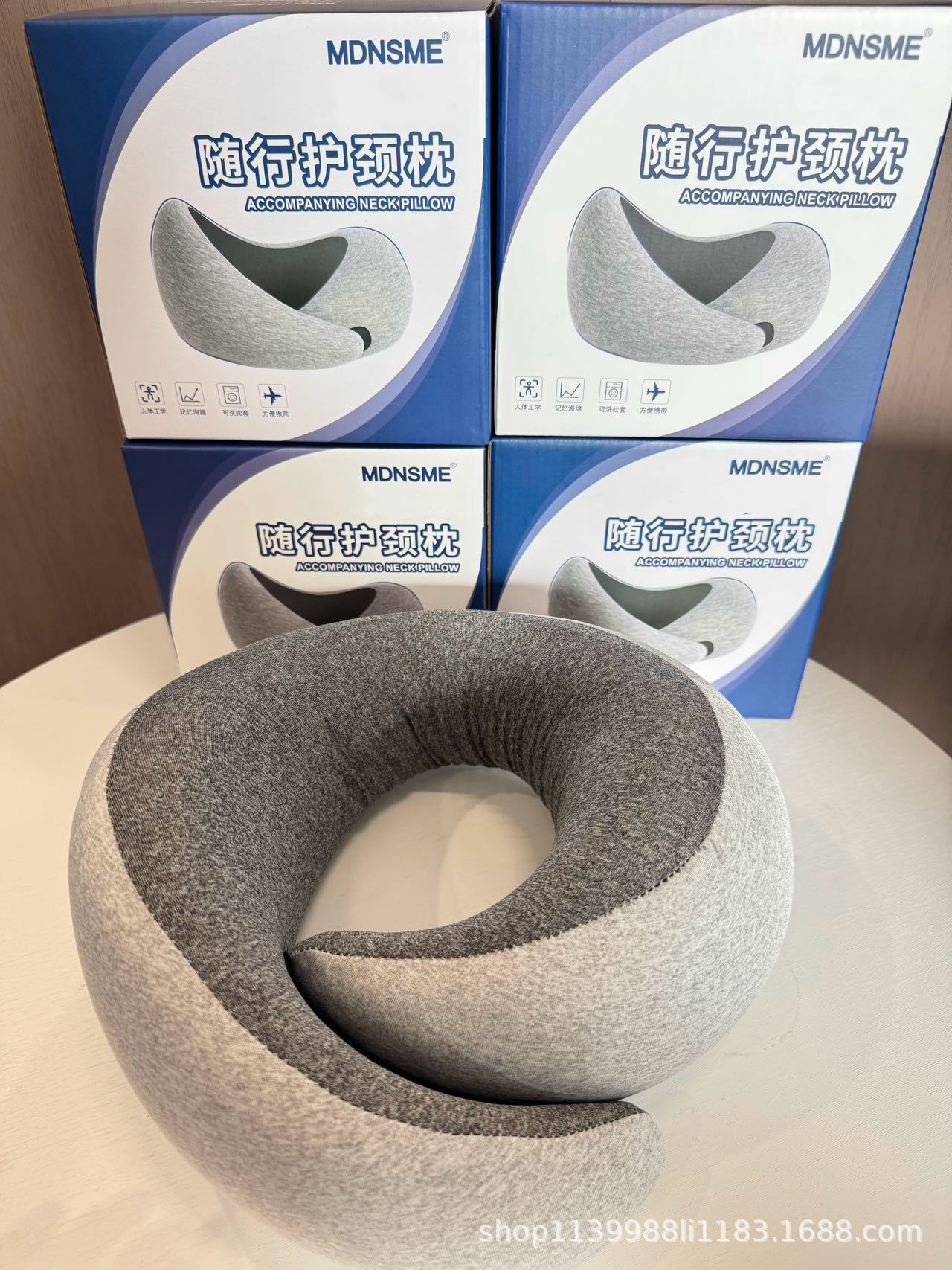U-shaped neck pillow with 360-degree support for cervical pain relief